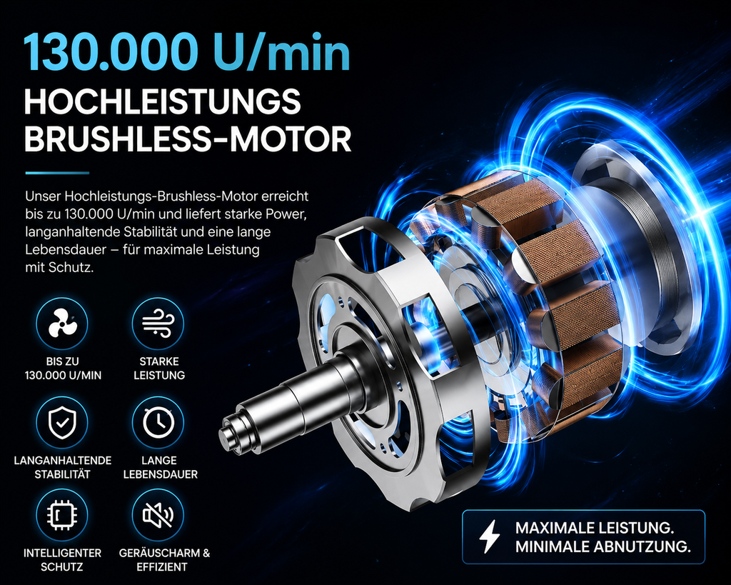 Mini Turbo Jet Lüfter – Kabelloser Druckluft-Reiniger mit USB-C | 3 Stufen
