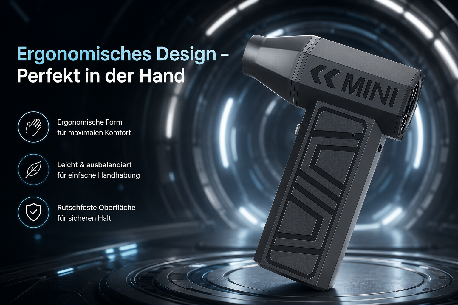 Mini Turbo Jet Lüfter – Kabelloser Druckluft-Reiniger mit USB-C | 3 Stufen