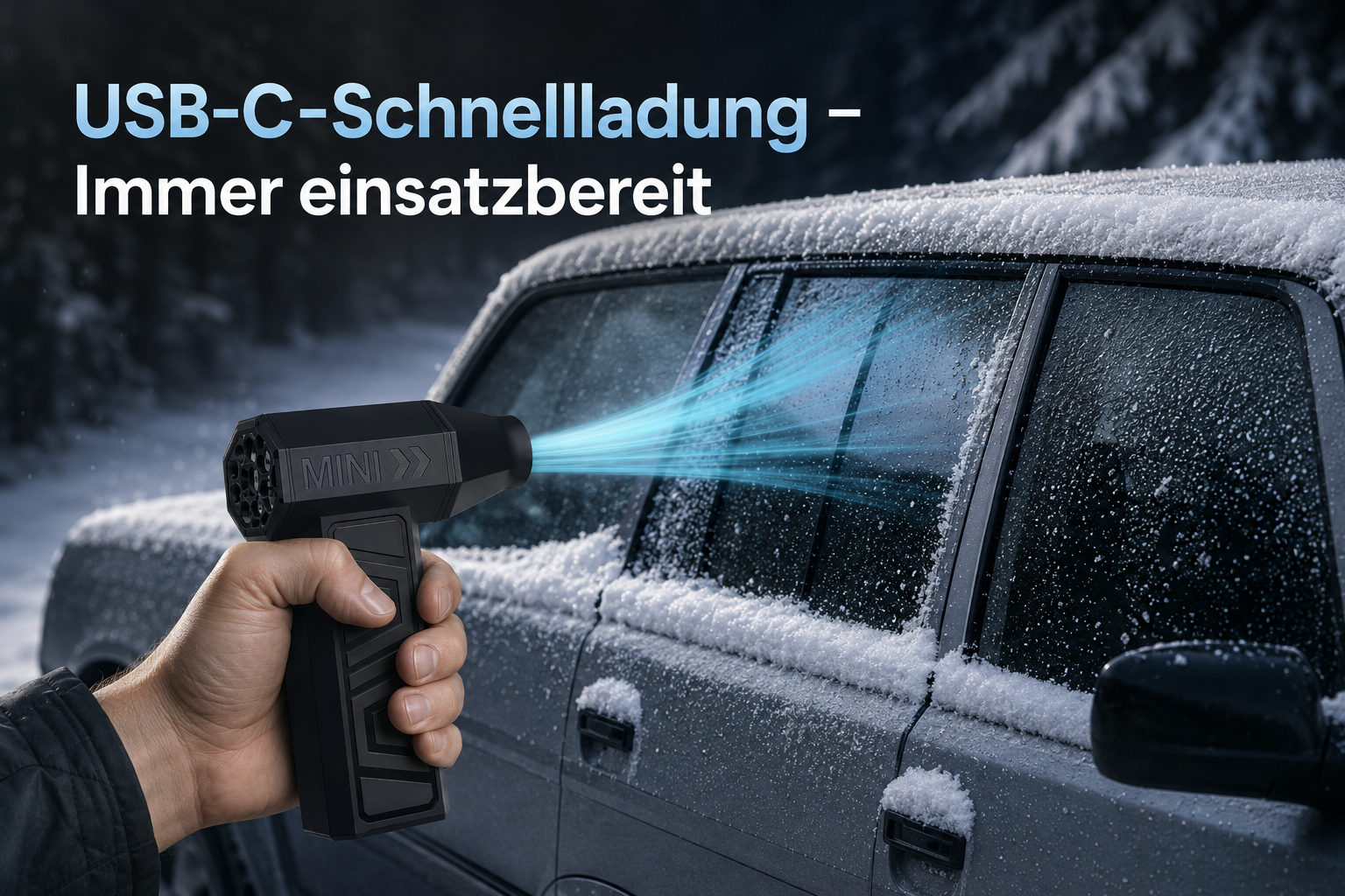 Mini Turbo Jet Lüfter – Kabelloser Druckluft-Reiniger mit USB-C | 3 Stufen